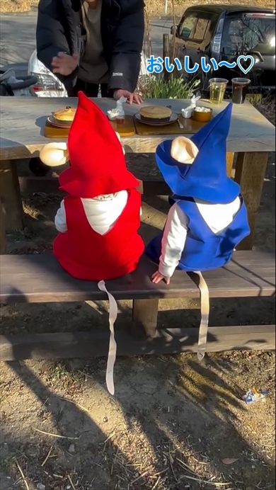 リアル「ぐりとぐら」な双子に大反響