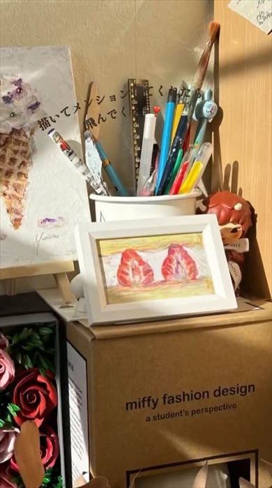 サクラクレパスでショートケーキを描いたら？