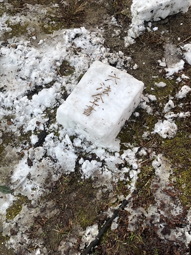 京都大学法学部の中庭に落ちていた雪で作った六法全書