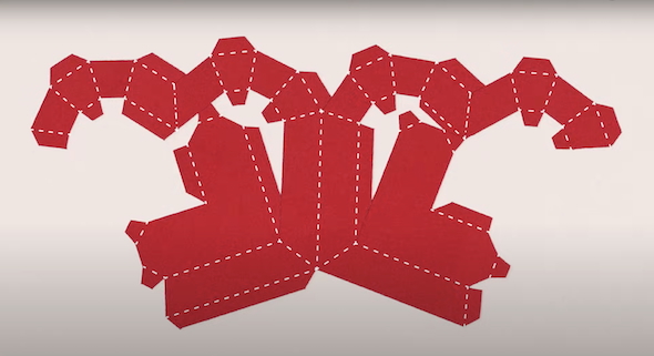 ハート形の箱になる展開図