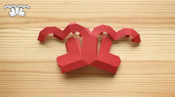 ハート形の箱になる展開図