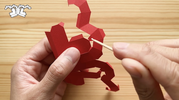 ハート形の箱になる展開図