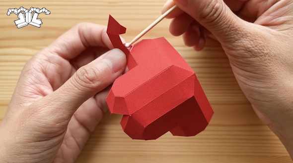 ハート形の箱になる展開図