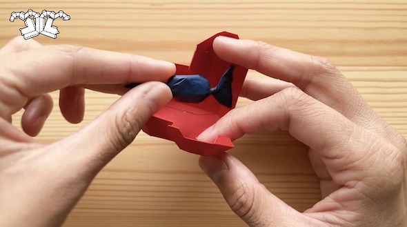 ハート形の箱になる展開図