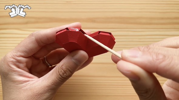 ハート形の箱になる展開図