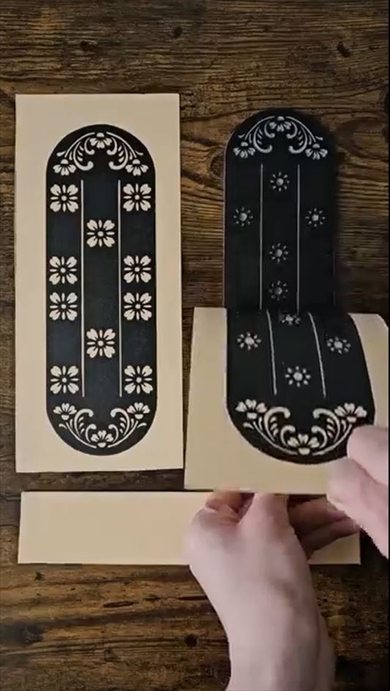 版画作家が作るバレンタインギフトラッピングに使えそうなペーパークラフト