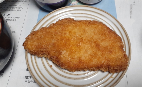 夕飯のとんかつの形がめちゃくちゃ埼玉県