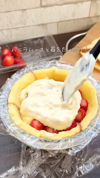 母親の誕生日に作ったケーキ