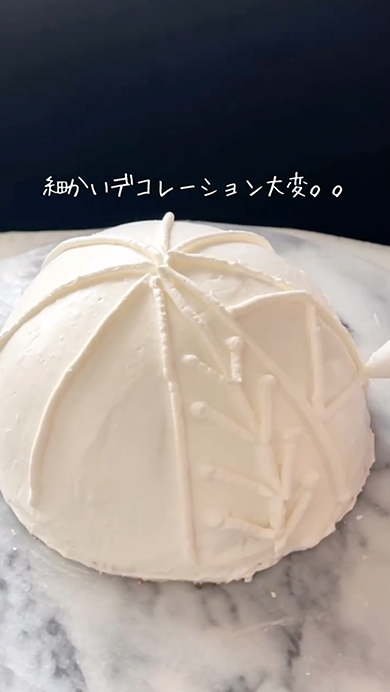 母親の誕生日に作ったケーキ
