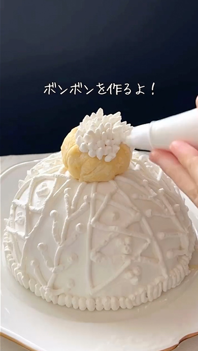 母親の誕生日に作ったケーキ