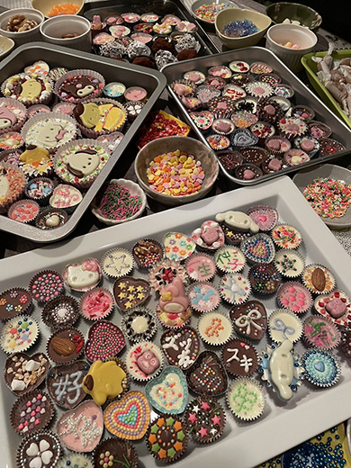 すごい量のバレンタインチョコ