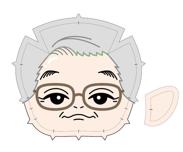 上司の顔の型紙