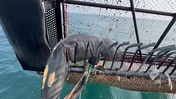 爪に引っかかるスナメリ