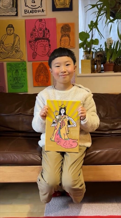 10歳アーティストが天照大神を描いたら