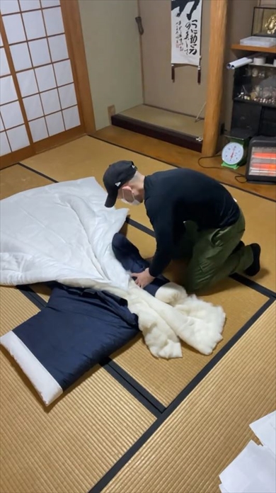 布団職人による夜着作り