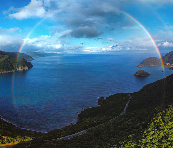 丸い虹がはっきり！