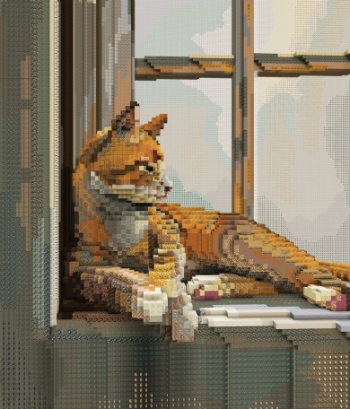 窓辺でたたずむ猫さん