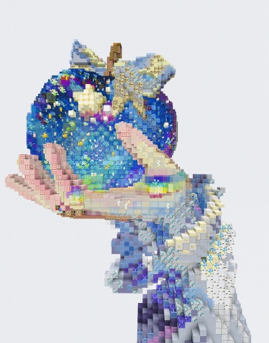 りんごを持つ手