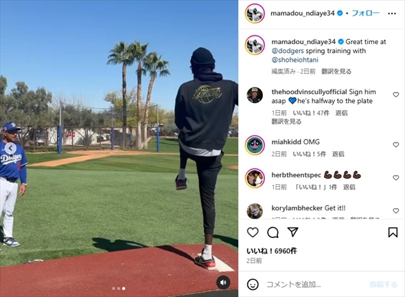 投手復帰に向けてスプリングトレーニング中の大谷翔平