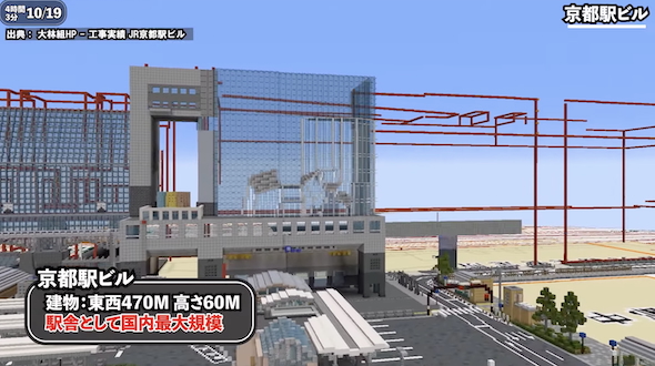 マインクラフトで京都駅
