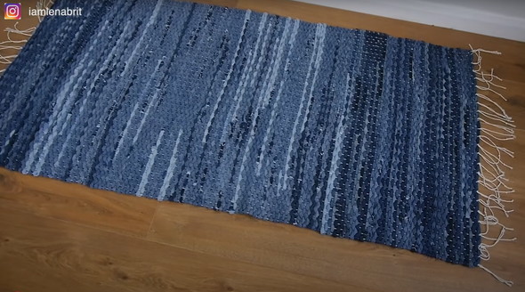 ジーンズで作る敷物