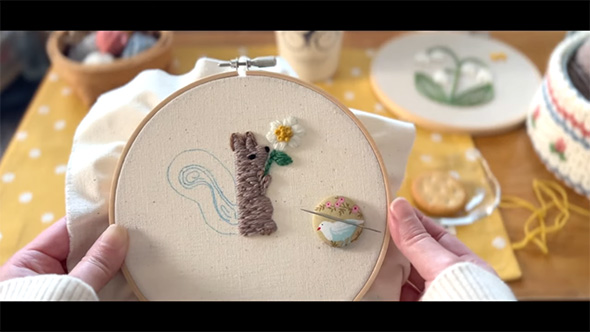 リスの刺繍