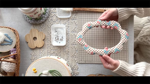 表布を貼り終わった