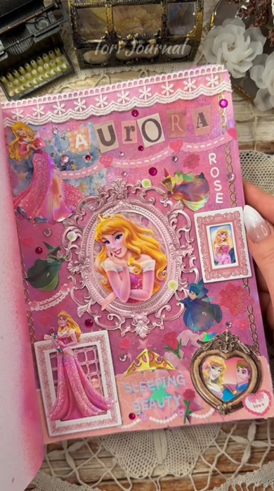 眠れる森の美女 オーロラ姫 コラージュ アート ジャーナル