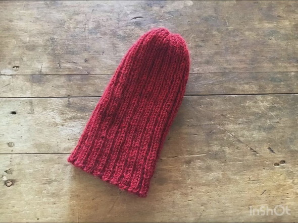 長い帽子の編み物