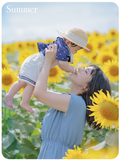 夏の赤ちゃんとママさん