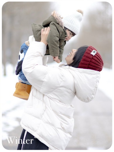 冬の赤ちゃんとママさん