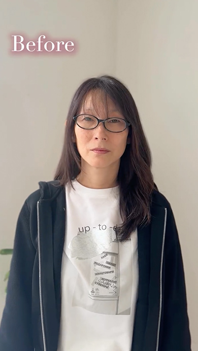 50代女性がファッションとメイクで大変身