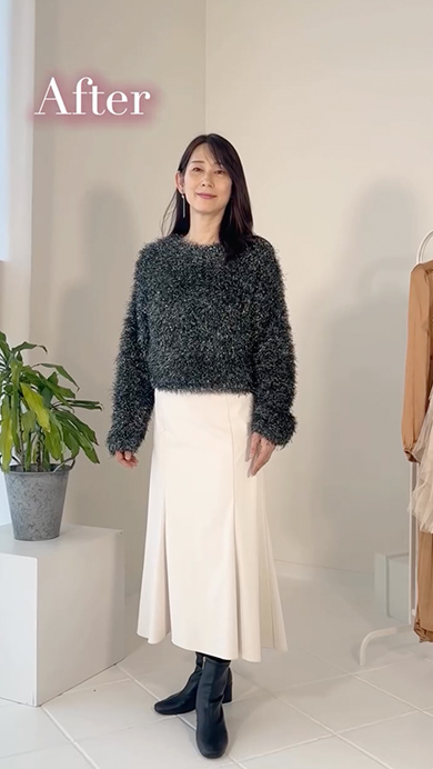 50代女性がファッションとメイクで大変身