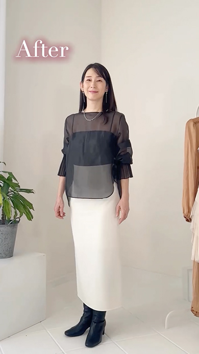 50代女性がファッションとメイクで大変身