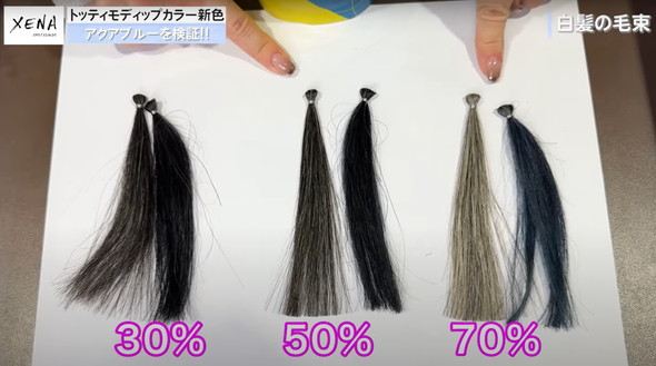 白髪に真っ青なカラトリした結果