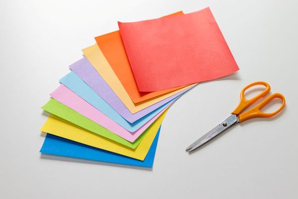 折り紙で作ったきのこの山