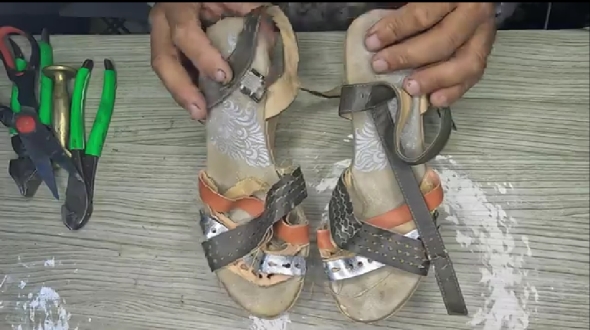 古い靴のリメイク