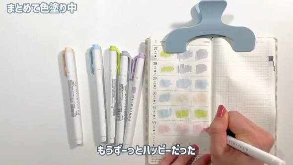 塗るだけ 日記 簡単 楽 ほぼ日 マイルドライナー