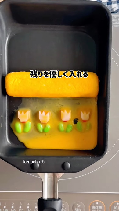 チューリップデザインの卵焼き