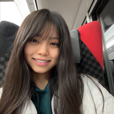 日本出発時の松藤百香さん