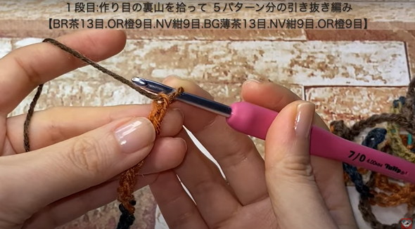 ダイソーの毛糸で編むマフラー