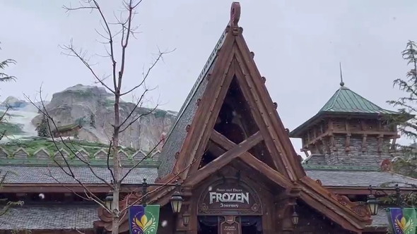 雪が降るTDSの光景