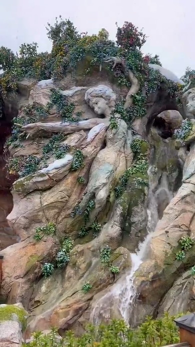 雪が降るTDSの光景