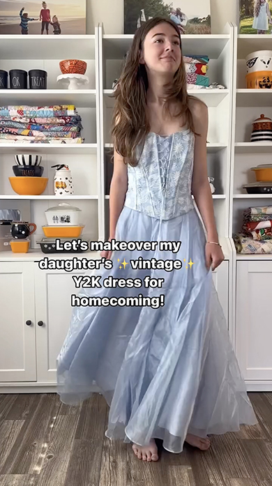 古いドレスを娘のためにお直し