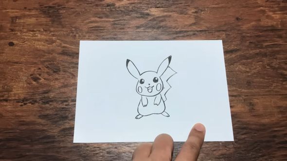 紙に描かれたピカチュウ