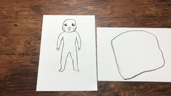 皮を着せて人間の体形になったピカチュウ