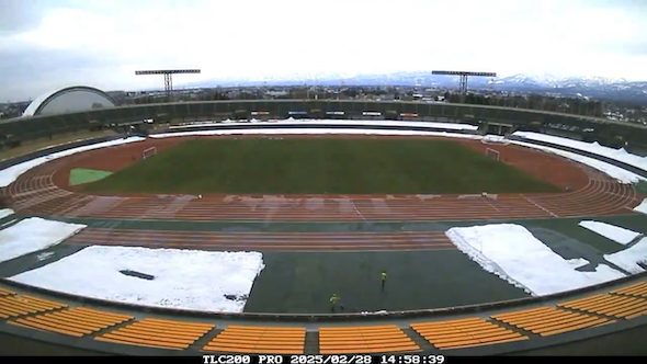 「カターレ富山」ホームスタジアム除雪