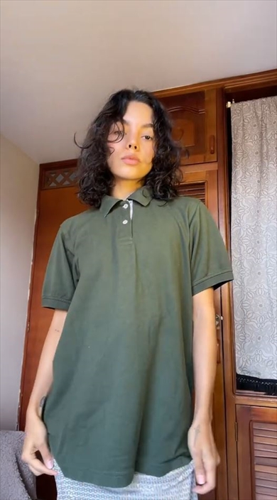 ポロシャツをドレス風にリメイク