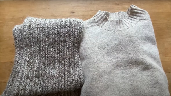 マフラーとセーターをリメイクしてベストに