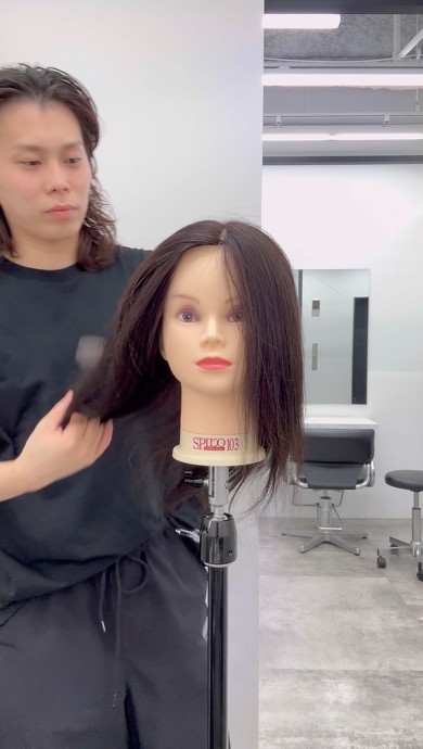 ミニーマウスの髪形を再現した結果